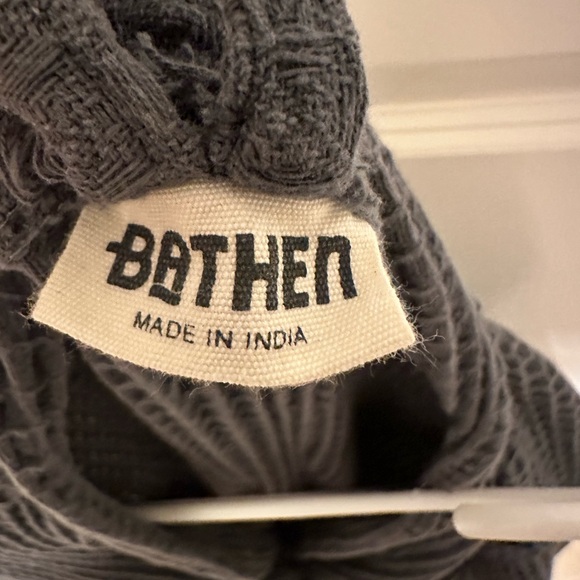 Bathen Waffle Bathrobe - Charcoal Gray - Picture 4 of 4